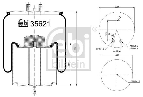 Сильфон пневматичної підвіски FEBI BILSTEIN 35621 (фото 1)