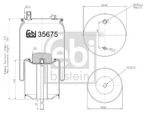 Балон пневматичної ресори, пневматична підвіска FEBI BILSTEIN 35675 (фото 1)