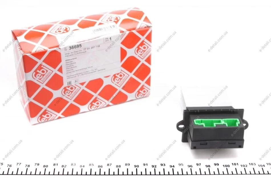 Резистор вентилятора печки Renault Megane II/Peugeot 607 03-09 FEBI BILSTEIN 36695 (фото 1)