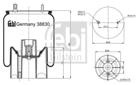 Пневмоподушка FEBI BILSTEIN 38830