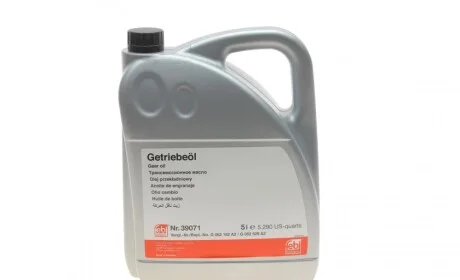 Олива АКПП ATF (5L) (MB 236.24/VW TL 52 182/BMW Drivelogic 7-spd/DCTF-1) FEBI BILSTEIN 39071