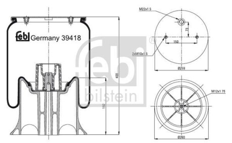 Пневмоподушка FEBI BILSTEIN 39418