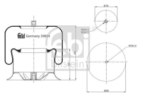 Пневмоподушка FEBI BILSTEIN 39854