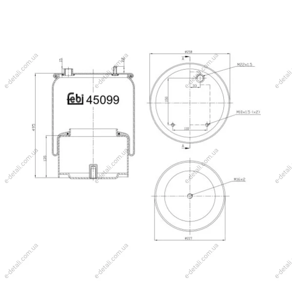 Пневмоподушка FEBI BILSTEIN 45099 (фото 1)