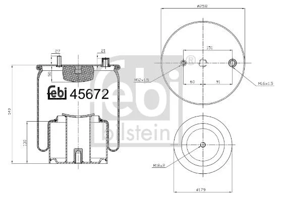 Пневмоподушка FEBI BILSTEIN 45672 (фото 1)