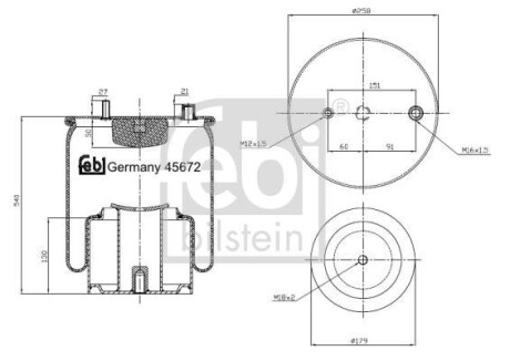 Пневмоподушка FEBI BILSTEIN 45672