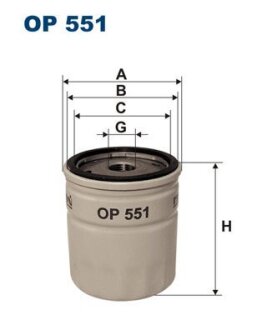 Фільтр масляний FILTRON OP551