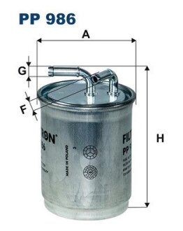 Фільтр палива FILTRON PP986