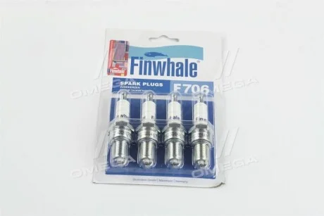 Свічка запалювання ГАЗ з дв.ЗМЗ 406 та модиф. (компл.4 шт) (вир-во FINWHALE) Finwhale F706