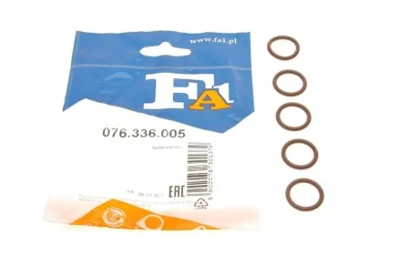 Прокладка турбины уплотнительная Renault Megane II/Kangoo 1.5D 07- (15.5x2.65) (к-кт 5шт) Fischer Automotive One (FA1) 076.336.005