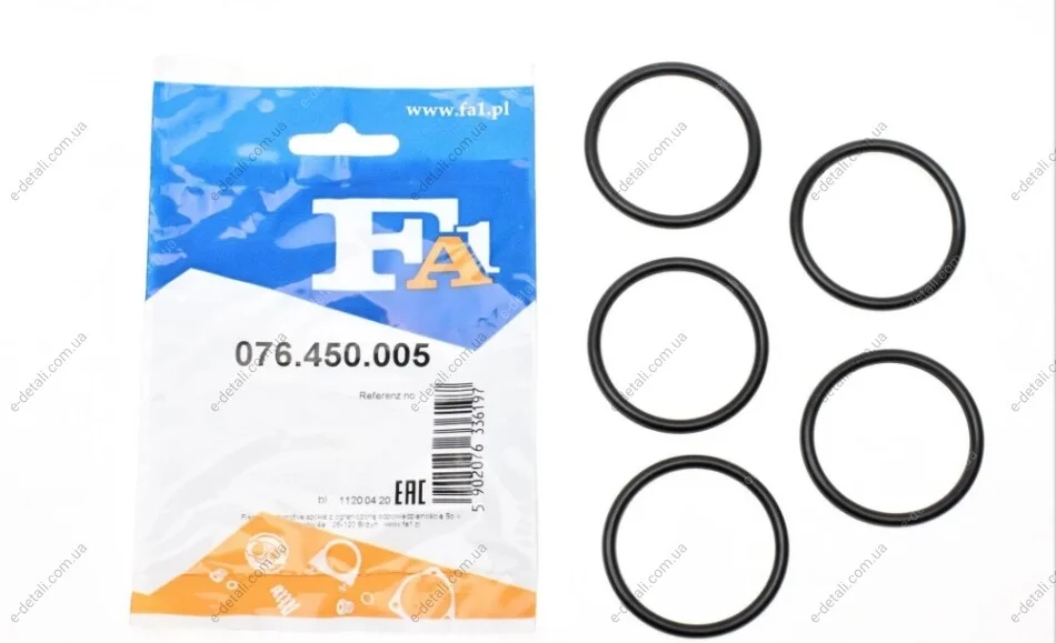 Прокладка турбіни ущільнююча Chevrolet Aveo 1.3/1.4 12- (43x4) (к-кт 5шт) Fischer Automotive One (FA1) 076.450.005 (фото 1)