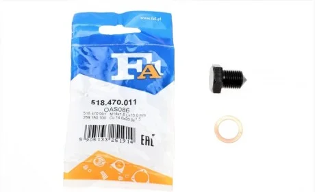Пробка масляного поддона (к-т) VAG M14x1.5 L=15 (выр-во Fischer) Fischer Automotive One (FA1) 518.470.011