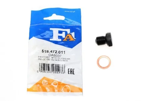 Болт слива масла + шайба VW Caddy/T4 -03 (M14x1.5) Fischer Automotive One (FA1) 518.472.011