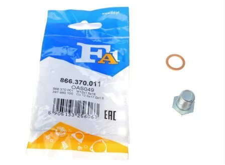 Болт слива масла + шайба BMW X3 (E83)/X5 (E70)/3 (F34)/5 (E60)/Toyota Avensis III (M12 x1,5) Fischer Automotive One (FA1) 866.370.011