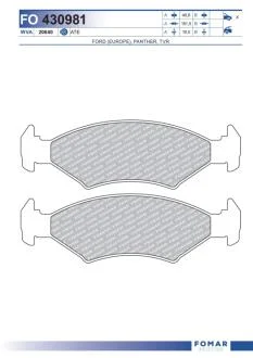 Колодки тормозные дисковые FOMAR FO 430981