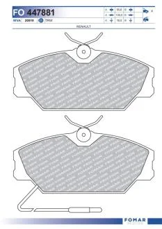 Колодки тормозные дисковые FOMAR FO 447881