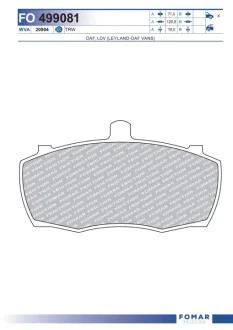 Колодки тормозные дисковые FOMAR FO 499081