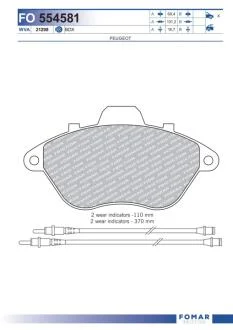 Колодки тормозные дисковые FOMAR FO 554581