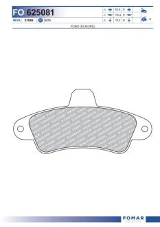 Колодки тормозные дисковые FOMAR FO 625081