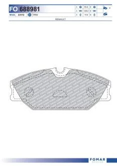 Колодки тормозные дисковые FOMAR FO 688981