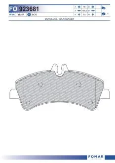 Колодки тормозные дисковые FOMAR FO 923681