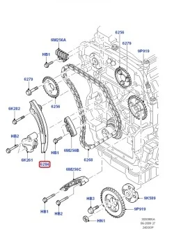 Успокоитель цепи ГРМ 2.2l FORD 1704049
