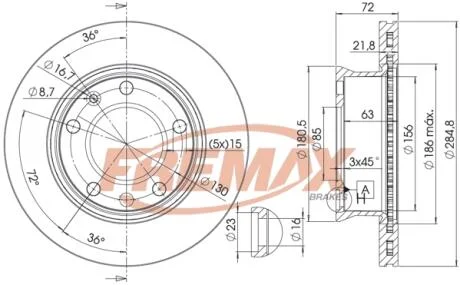 Диск гальмівний FREMAX BD-0187