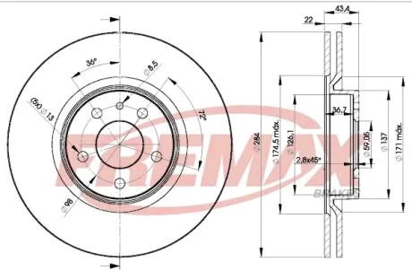 Диск тормозной FREMAX BD-1548