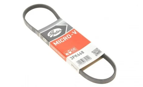 Ремінь генератора Hyundai Elantra III 1.8/Nissan Micra/Note 1.0-1.4 00- Gates 3PK668