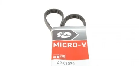 Ремінь генератора Renault Clio 1.2/1.4 90-98/Nissan Micra/Note 1.0-1.4 03-12 Gates 4PK1070