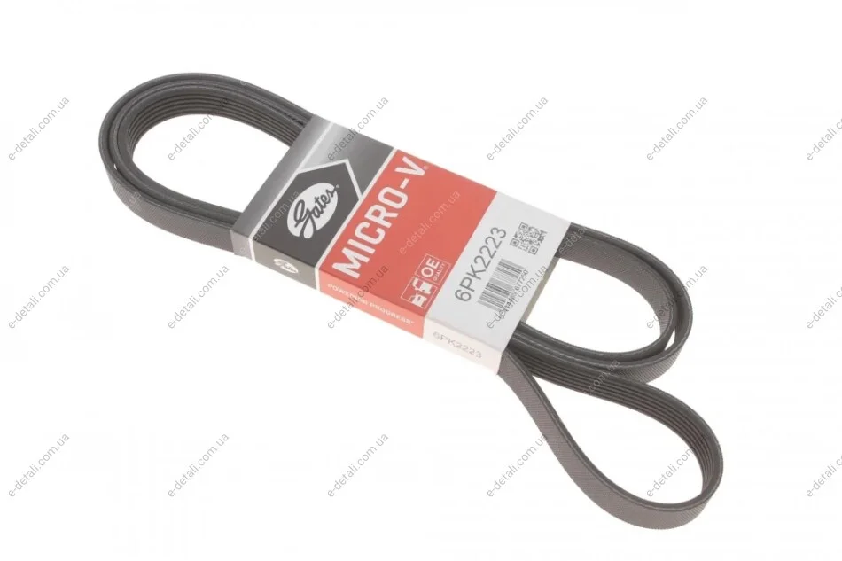 Ремень генератора VW T4 2.5 90-03/Ford Fiesta/Mondeo 1.8/2.0 00-08/Jeep Grand Cherokee 4.7 01-08 Gates 6PK2223 (фото 1)