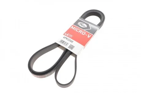 Ремінь генератора MB Sprinter CDI (-AC) (з обводним роликом) Gates 6PK2260