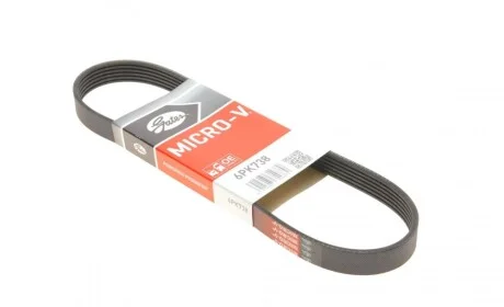 Ремень генератора Skoda Octavia/Fabia/VW Caddy III/Golf III/V/VI 1.4/1.6 91- Gates 6PK738