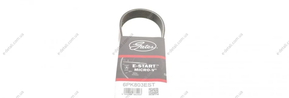 Ремень генератора Smart Fortwo 1.0 07- Gates 6PK803EST (фото 1)