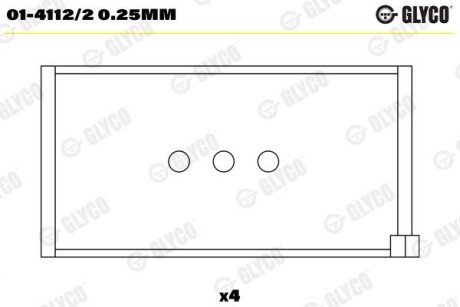 Вкладиш шатунний Glyco 0141122025MM