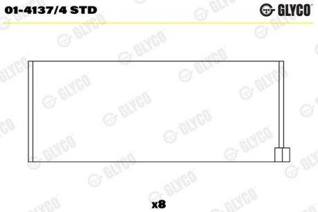 Вкладиш шатунний Glyco 0141374STD