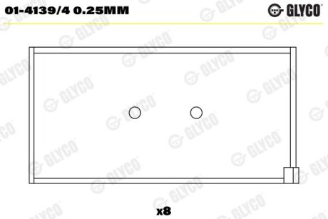 Вкладиш шатунний Glyco 01-4139/4 0.25MM