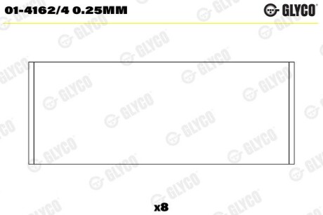 Подшипник шатуна (к-кт) Glyco 01-4162/4 0.25MM (фото 1)