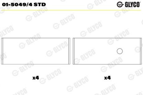 Подшипник шатуна (к-кт) Glyco 01-5049/4 STD