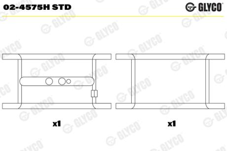 Вкладыши коренные STD Glyco 02-4575H STD