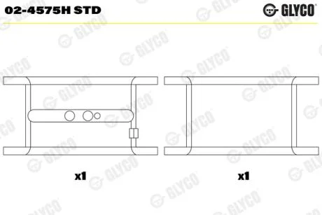 Вкладыши коренные STD Glyco 02-4575H STD