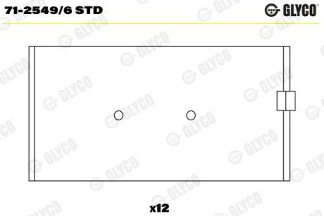 КМП вкладишів шатуна Glyco 71-2549/6 STD