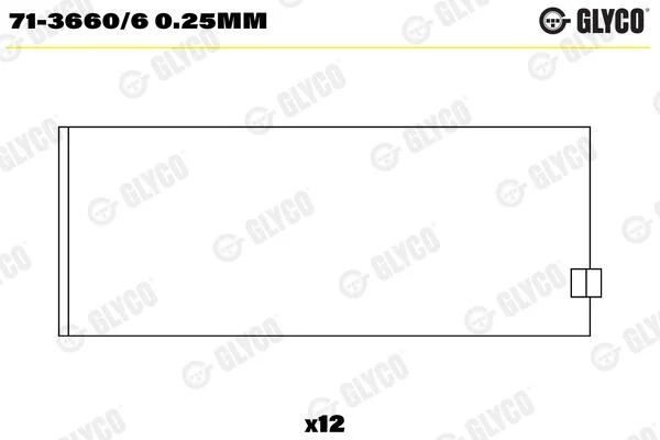 Вкладыши шатунные 0.25 Glyco 71-3660/6 0.25MM (фото 1)