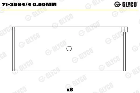 Подшипник шатуна (к-кт) Glyco 71-3694/4 0.50MM