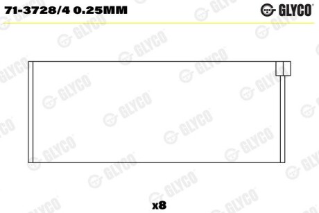 Комплект вкладышей двигателя Glyco 71-3728/4 0.25MM