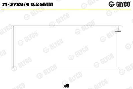 Комплект вкладышей двигателя Glyco 71-3728/4 0.25MM