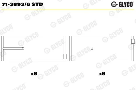 Підшипник ковзання Glyco 71-3893/6 STD