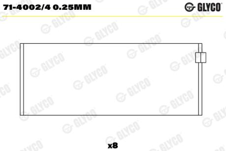 Вкладиші шатунні 0.25 MB M271 Glyco 7140024025MM
