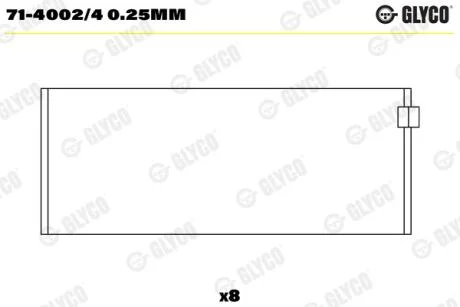 Вкладиші шатунні 0.25 MB M271 (вир-во GLYCO) Glyco 7140024025MM