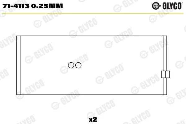 Вкладыши шатунные (1 шея)). RVI MIDR 06.35.40 Glyco 71-4113 0.25MM (фото 1)